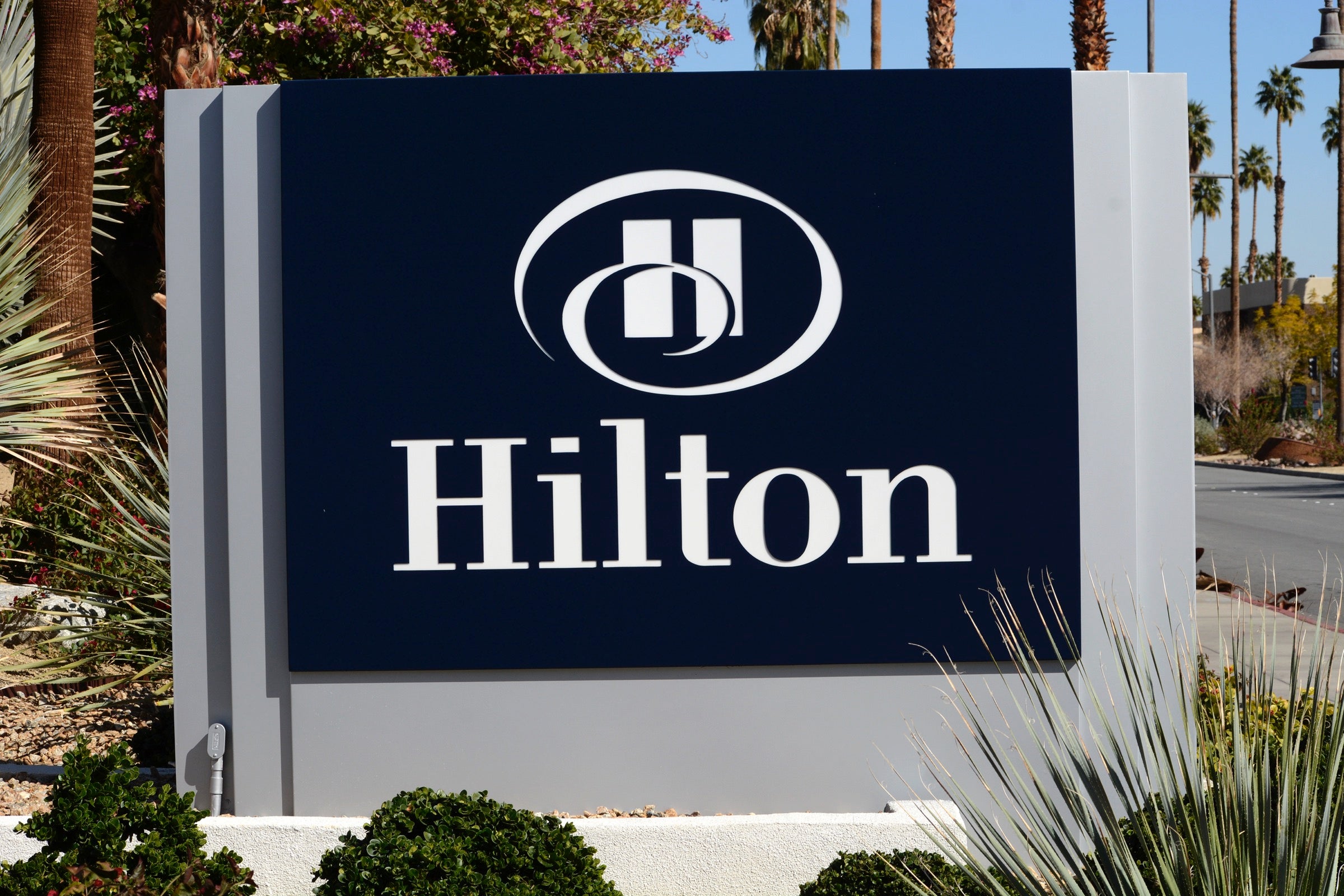 Sign for a Hilton hotel