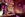 pink bar with hanging flower, goose lamp