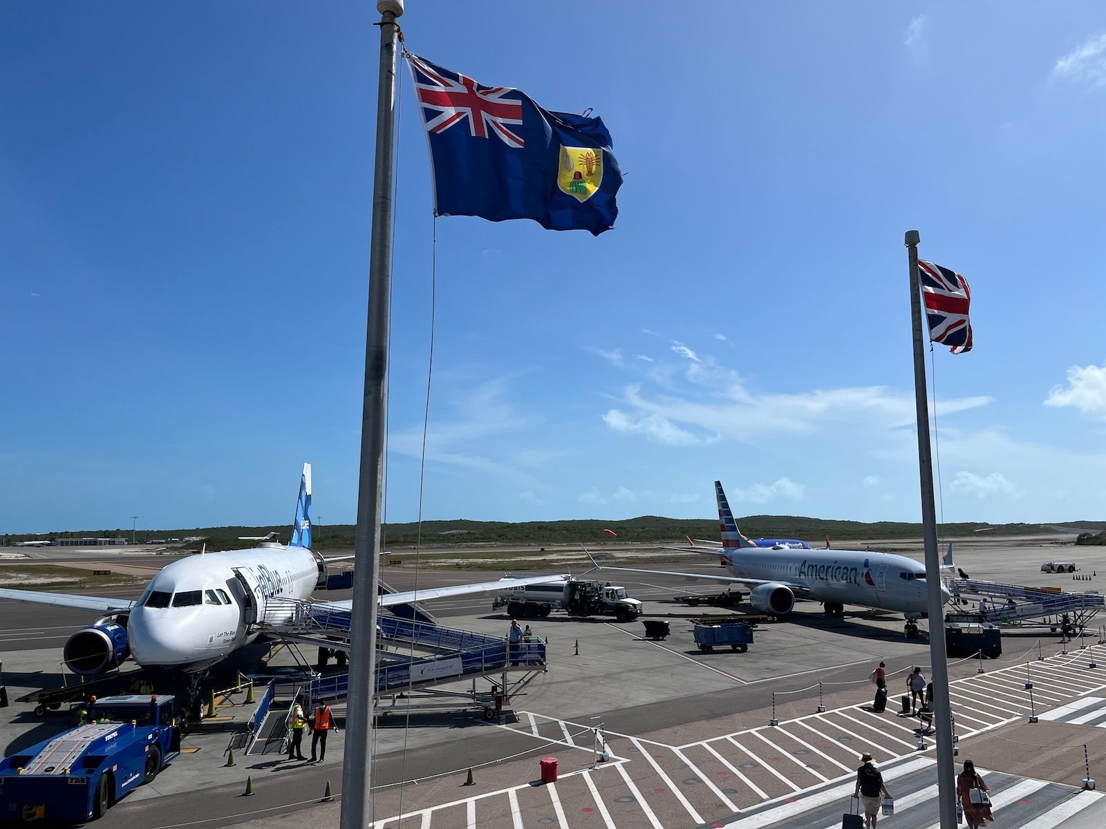 Planes at Providenciales Airport in Turks and Caicos