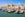Ferries docked in Trapani's harbor