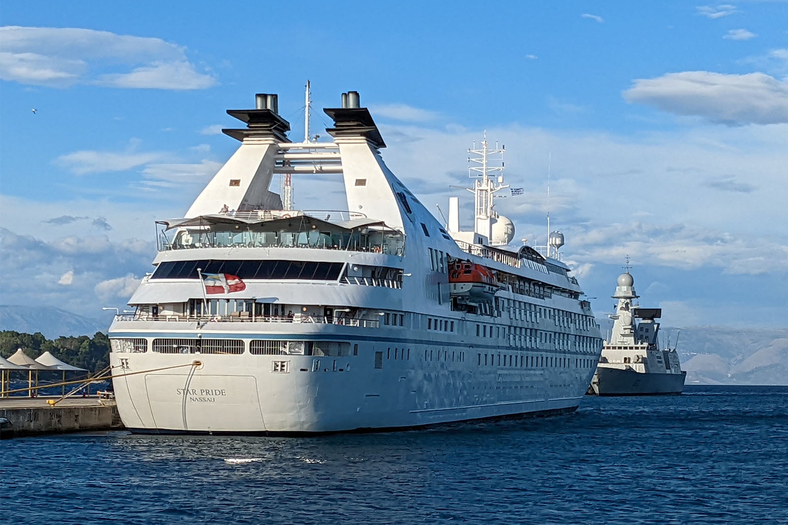 Windstar's Star Pride cruise ship in Corfu
