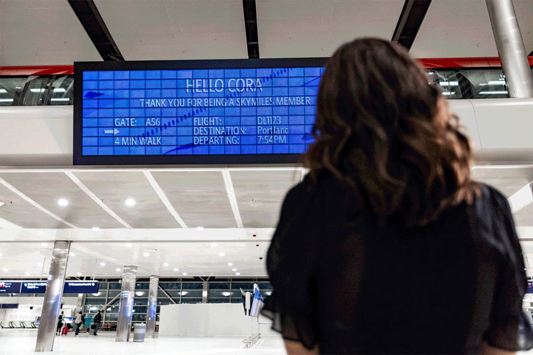 Detroit's new personalized flight information board is straight out of