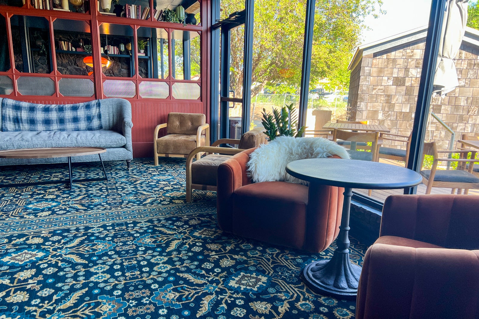 Seating area in hotel lobby