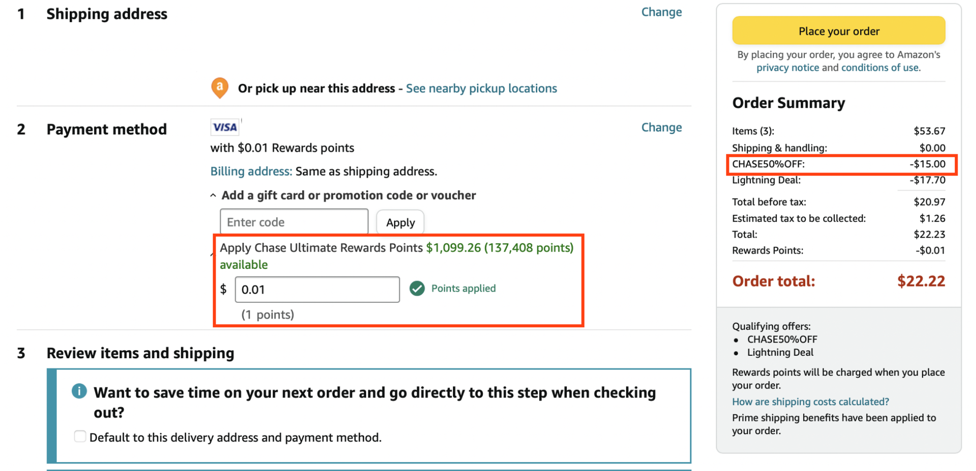 Amazon discount Save 50 off Amazon purchases by using one Chase