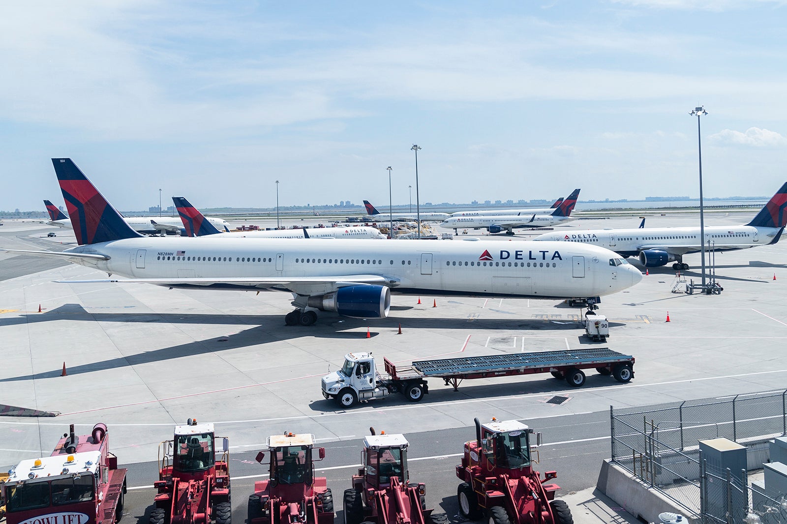 Idle airplanes of Delta airline seen during COVID-19