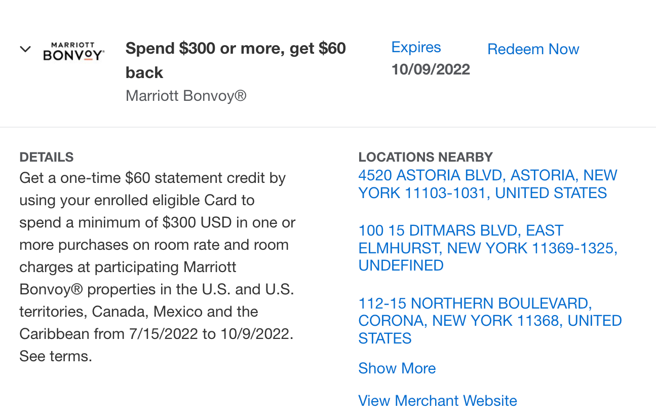 Marriott Amex Offer