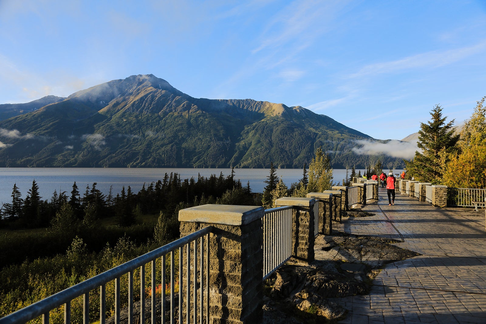 The lookout and scenery of Turnagain Arm in Bird Point. Seward Highway.