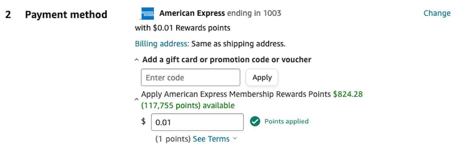 can we use american express gift card on amazon