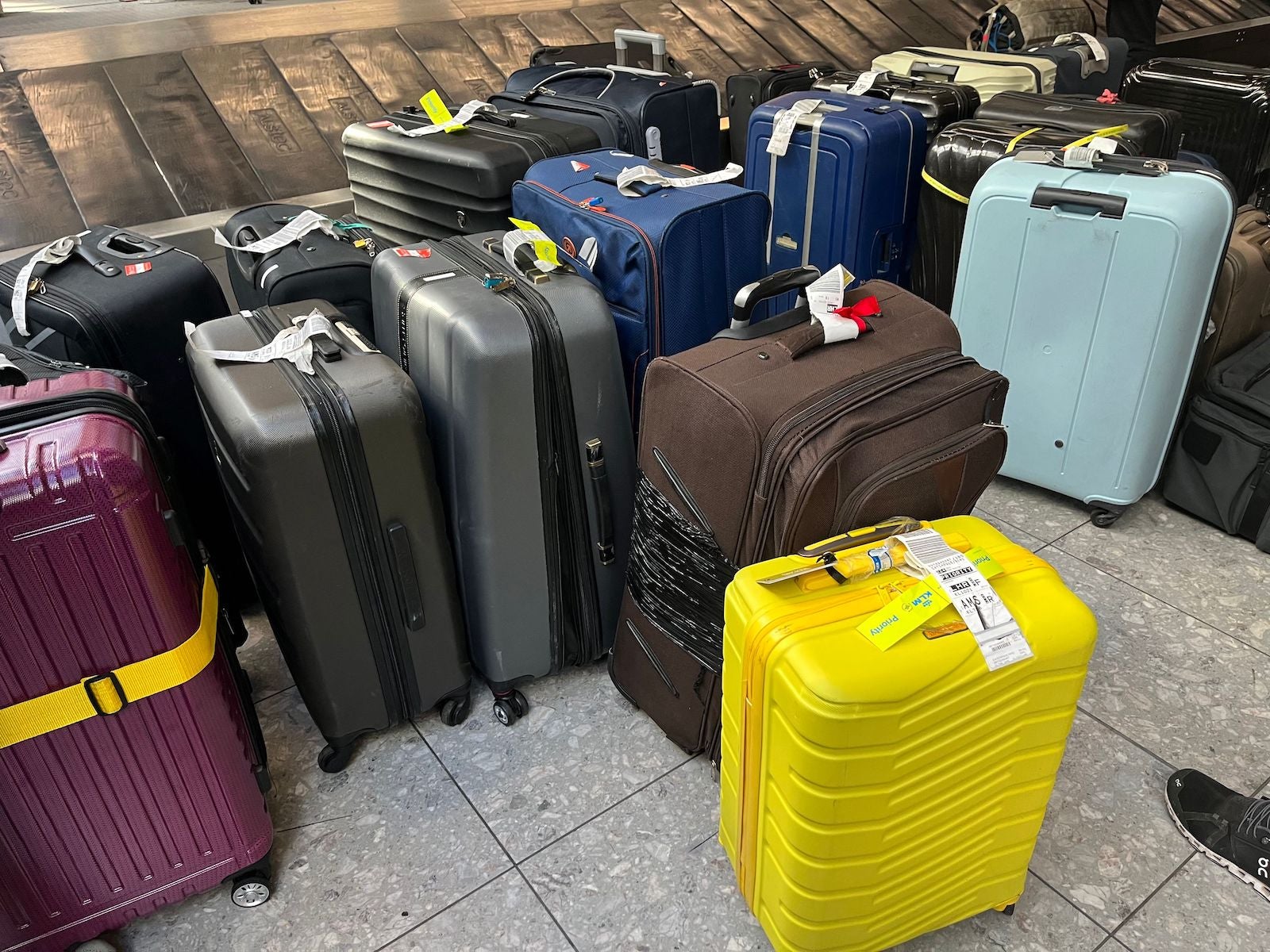 Suitcases uncollected at Heathrow's Terminal