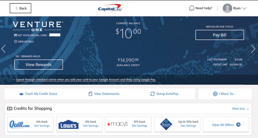 capital one $350 offer