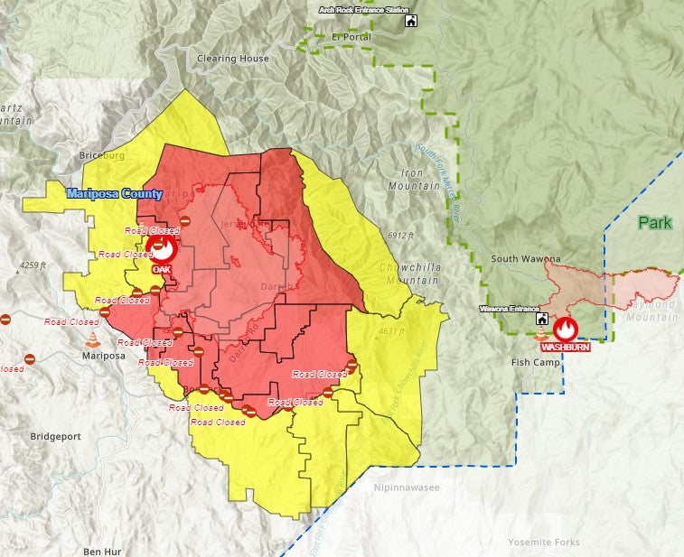 Fires at Yosemite close entrance and roads, cause evacuations - The ...