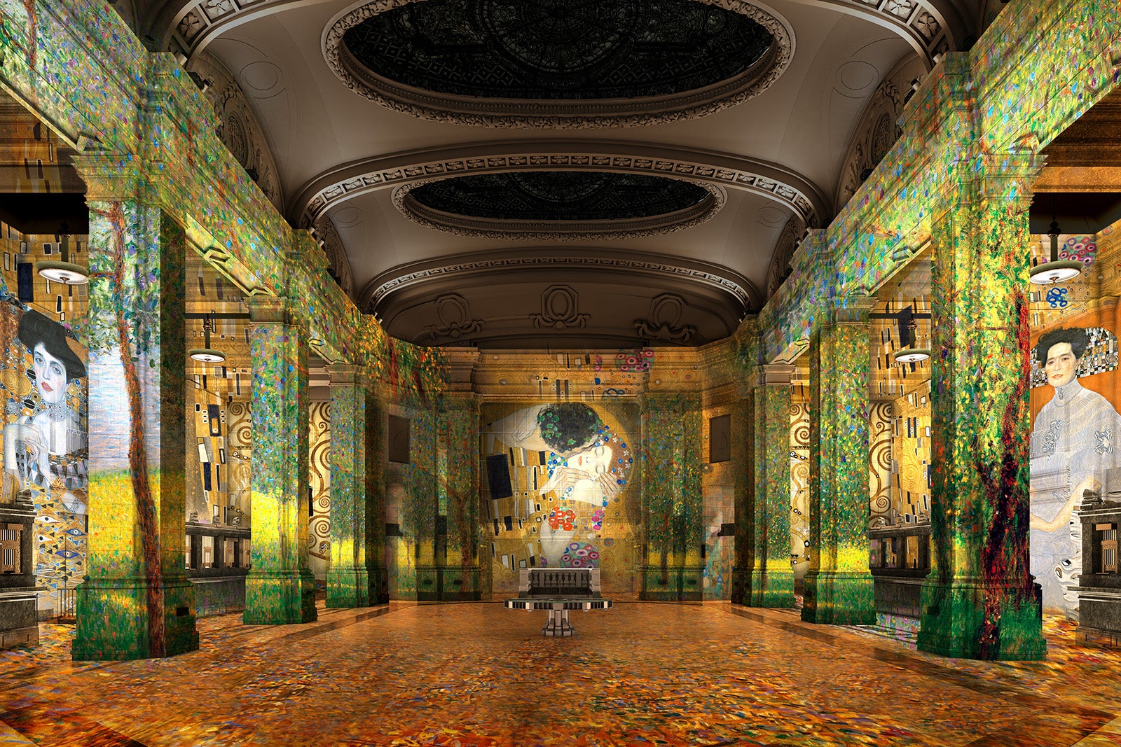 20220802_Lumières_LBrown_Rendering of Klimt exhibition at Hall des Lumières