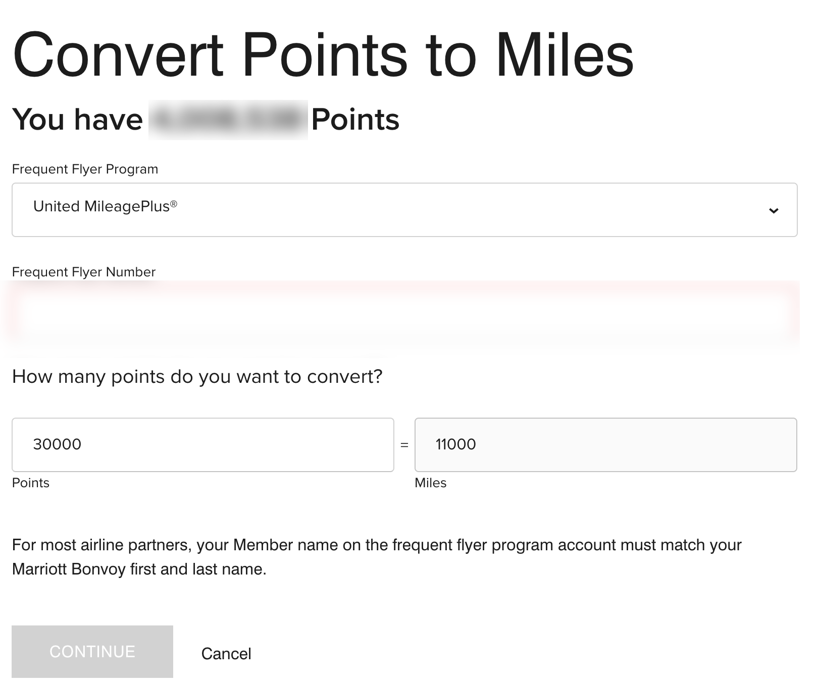 Convert Marriott points to United miles