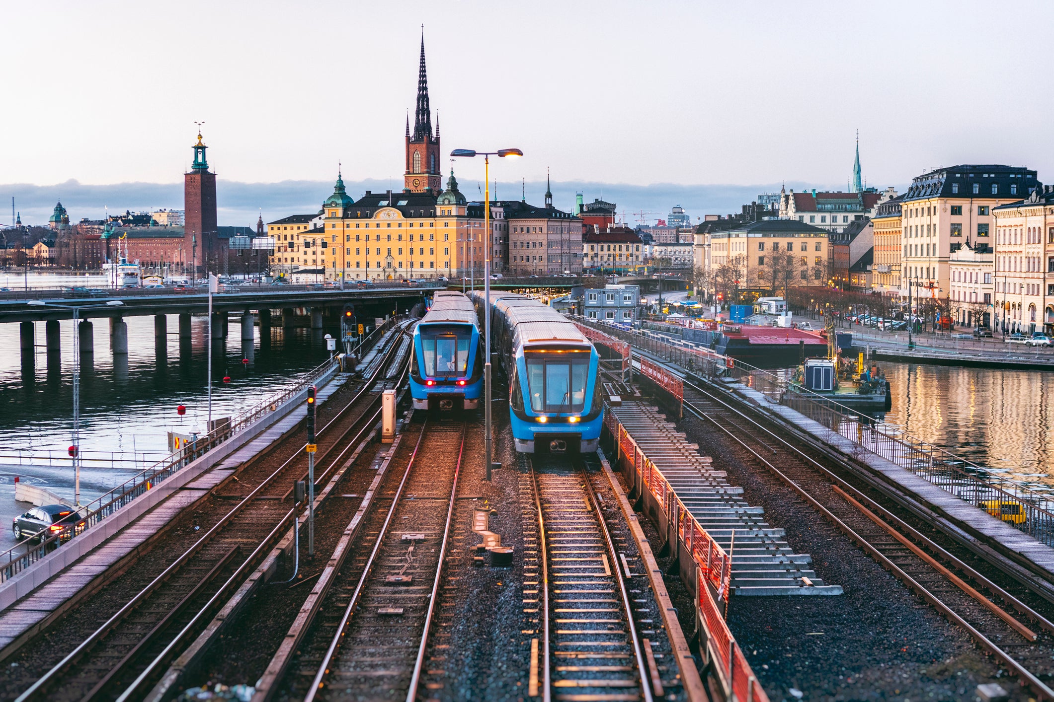 trains on track in Stockholm