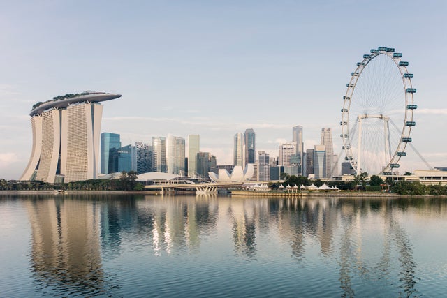 Singapore skyline, at dawn