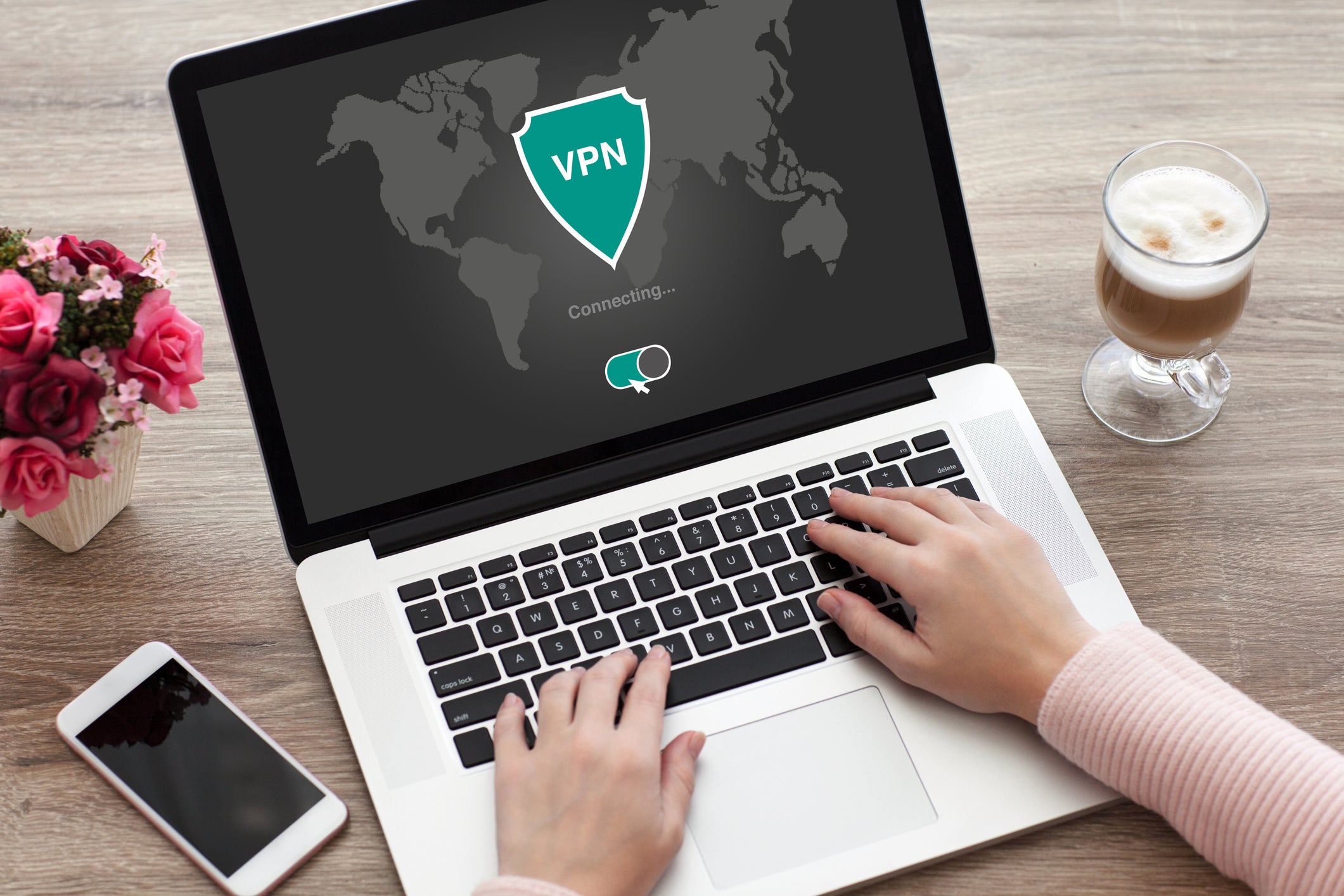 VPN on laptop screen