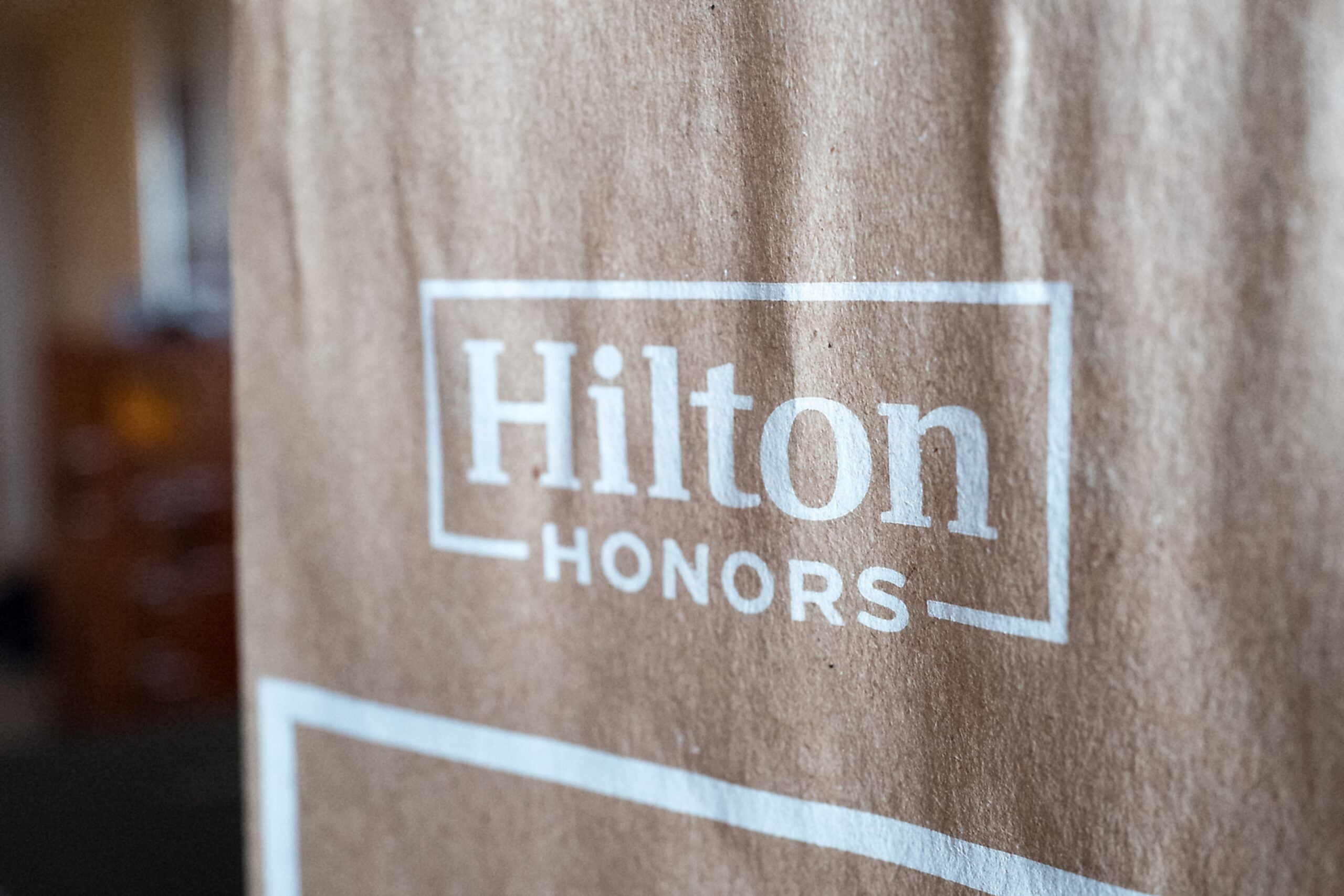 Hilton Honors logo on a bag