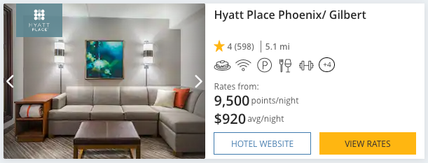 Hyatt Place Phoenix Gilbert award price