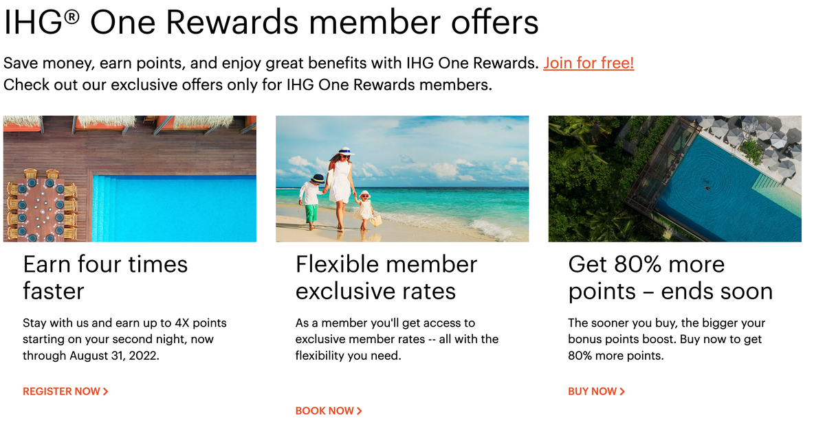 Quick Points Earn bonus points by registering for hotel promotions