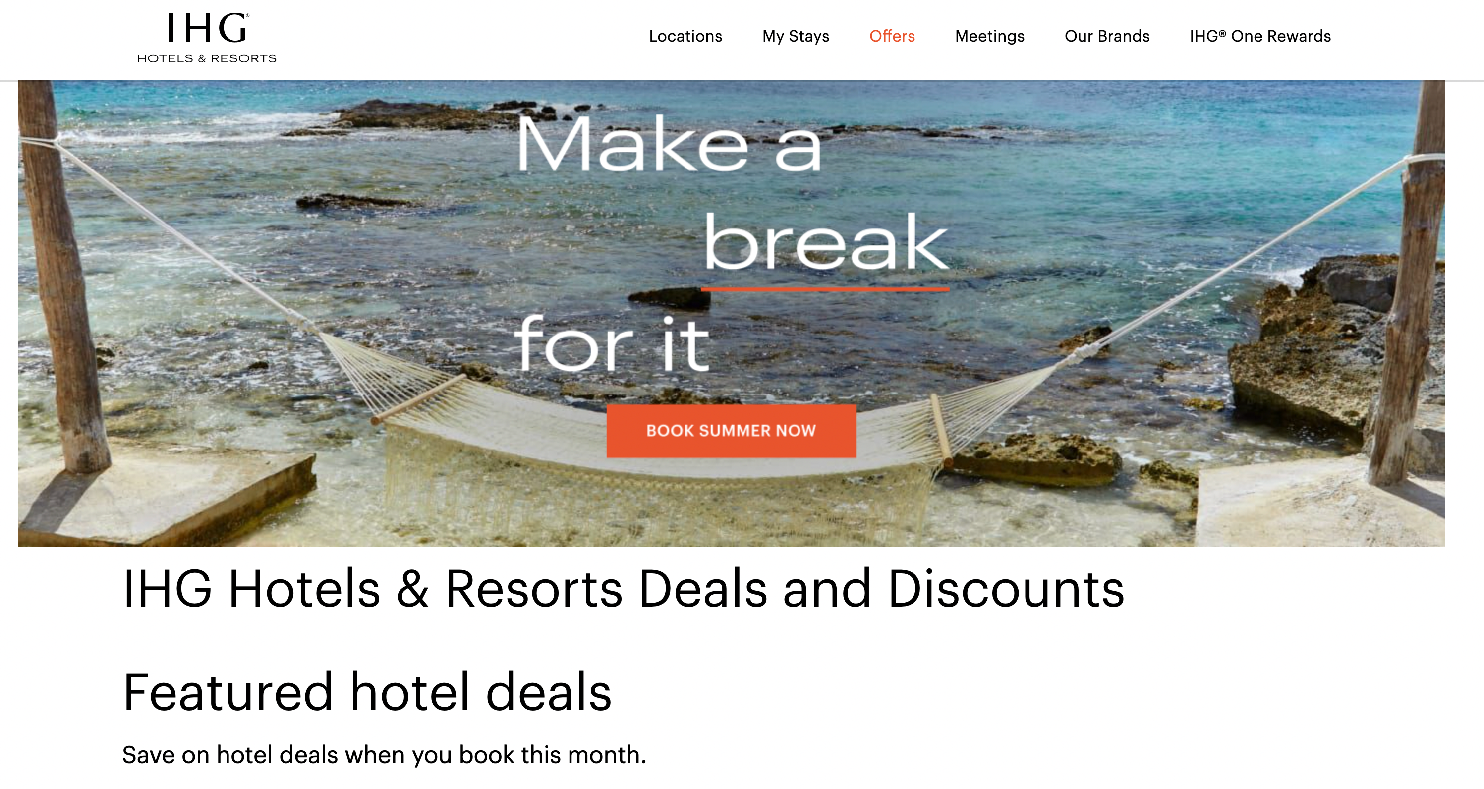 IHG offers a landing page