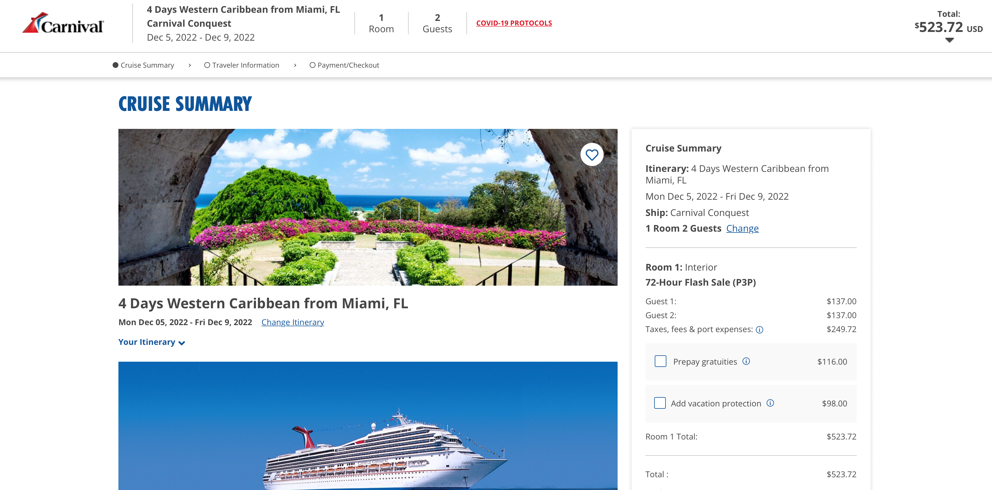 carnival cruise line special deals