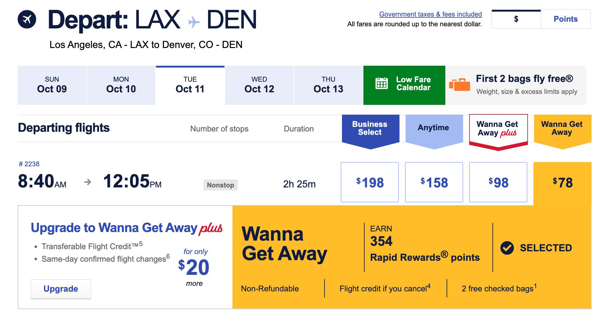 Southwest Airlines fall sale Oneway fares starting at 59 The