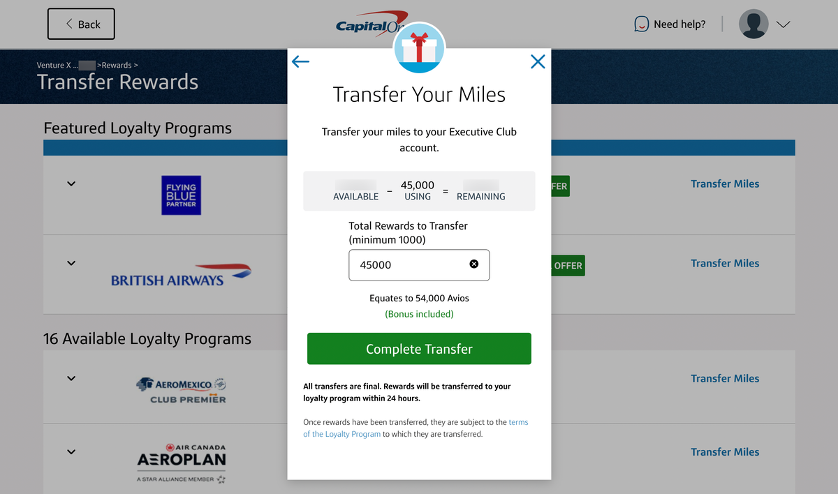 How a transfer bonus from Capital One saved me almost 1,000 in airfare