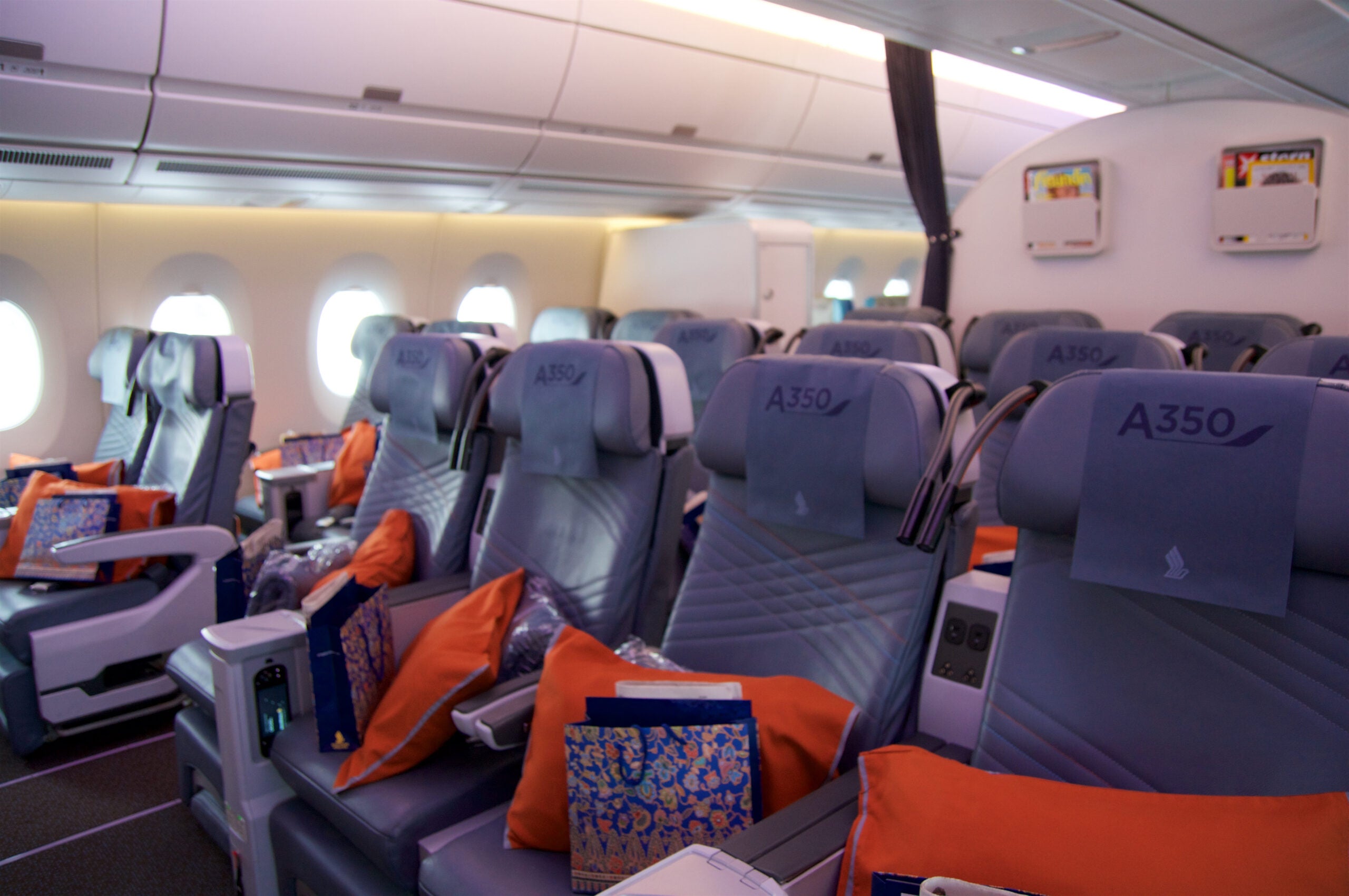 Singapore Airlines Premium Economy Class on board of Airbus A350