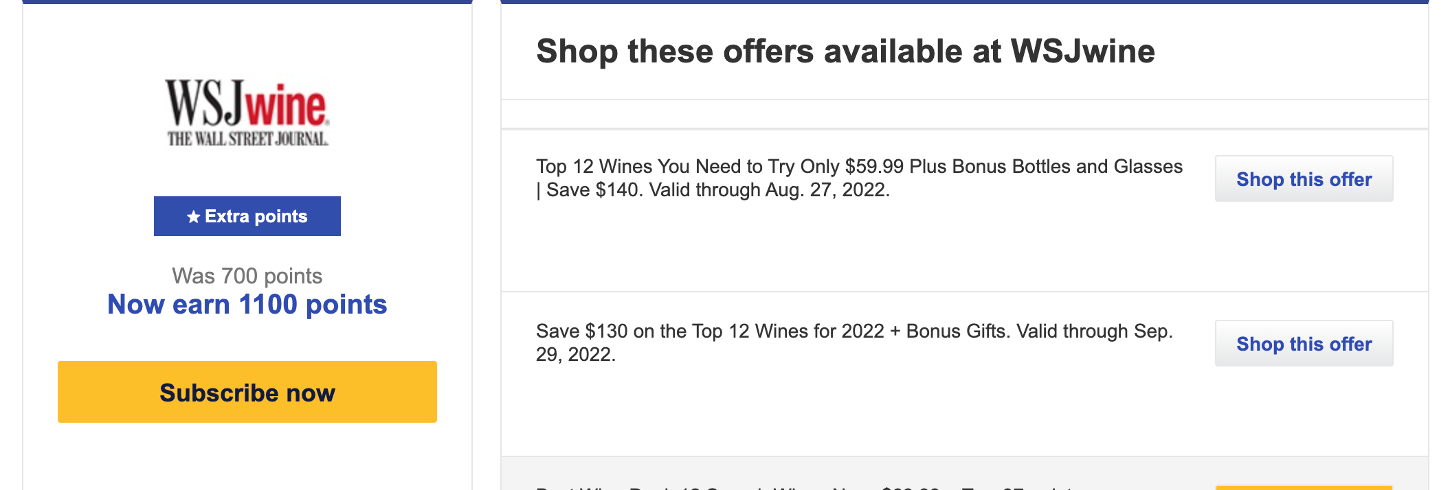 WSJ Wine Southwest Rapid Rewards Shopping