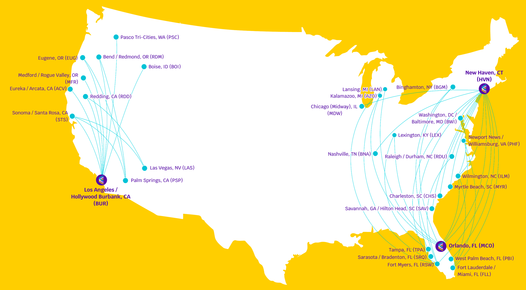 Avelo Airlines Route Map Calendar 2024