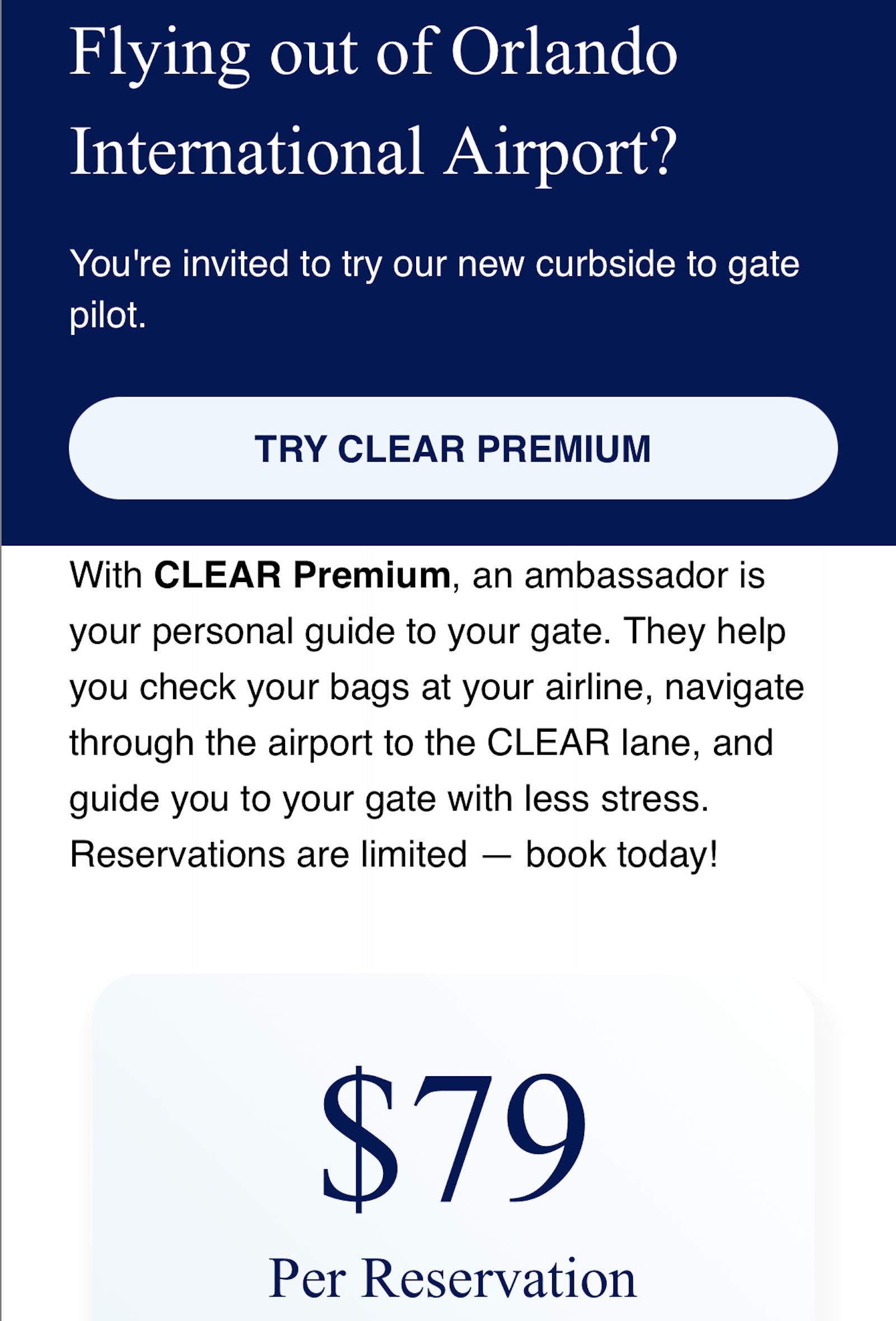 Clear testing premium curb-to-gate service, beginning in Orlando - The ...