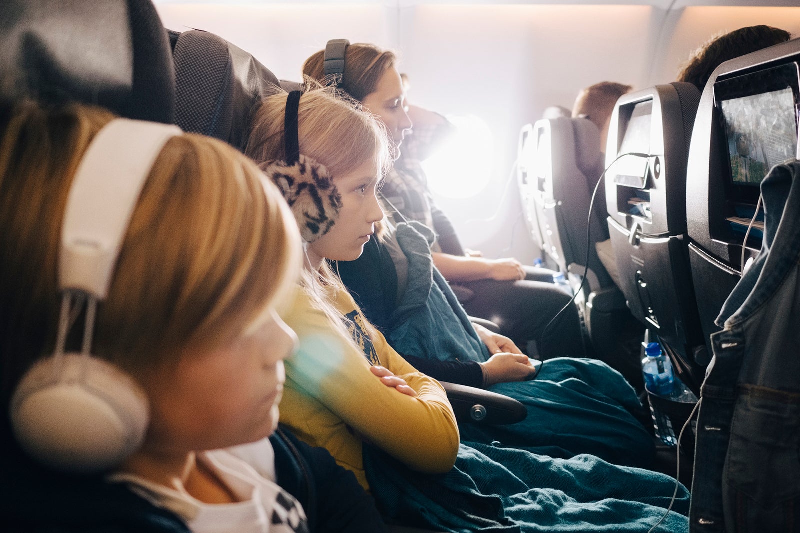 children on plane