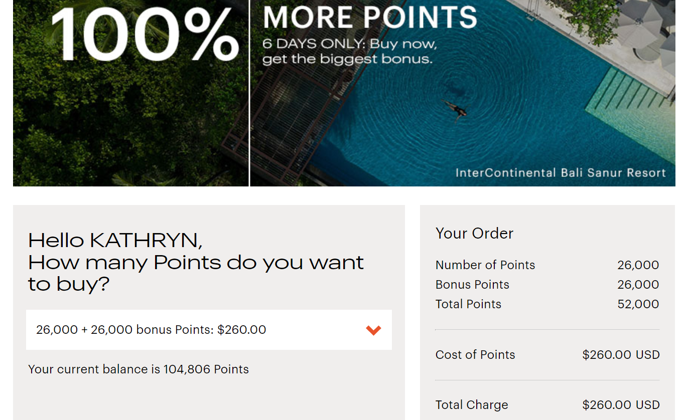 Buy IHG One Rewards points from 0.5 cents each through Aug. 7, 2022