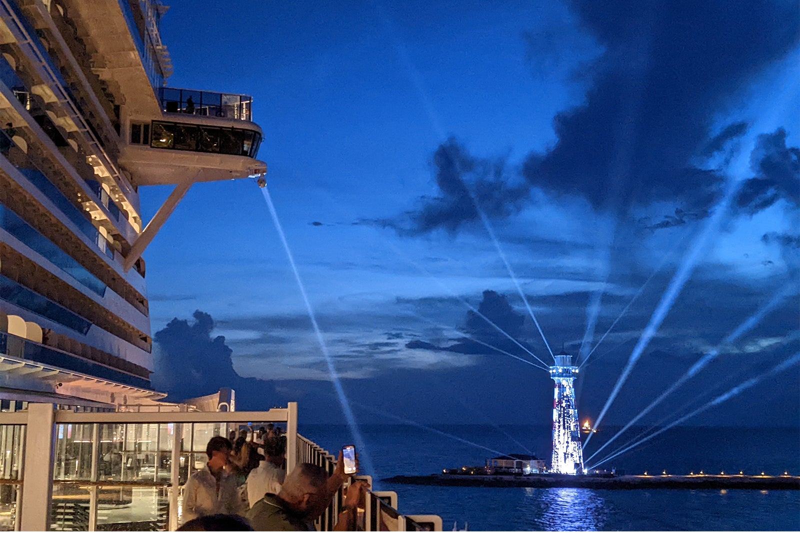 Laser light show at Ocean Cay