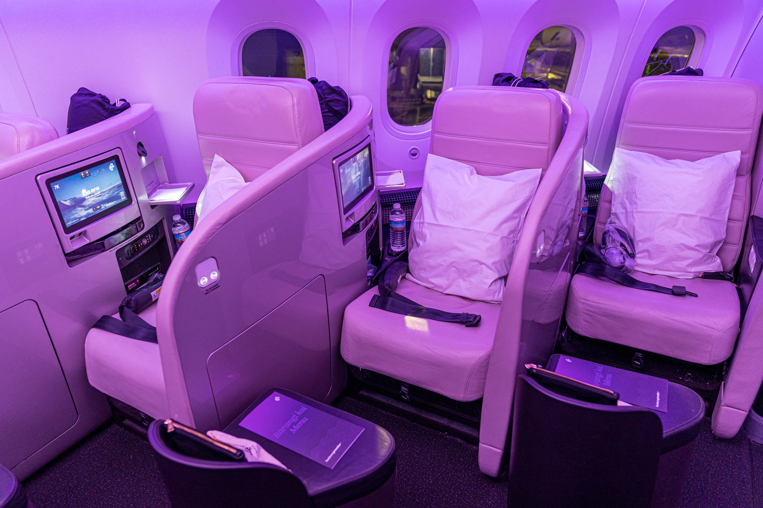 Onboard Air New Zealand's inaugural flight from NYC to Auckland, the world's 4th..