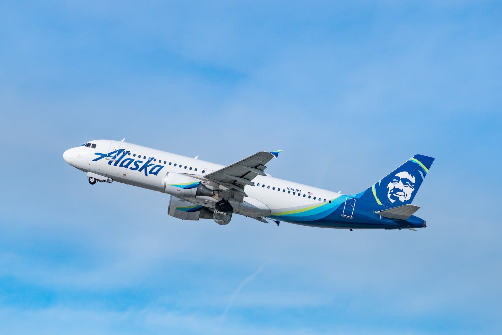 Alaska Airlines plane taking off from Los Angeles International Airport