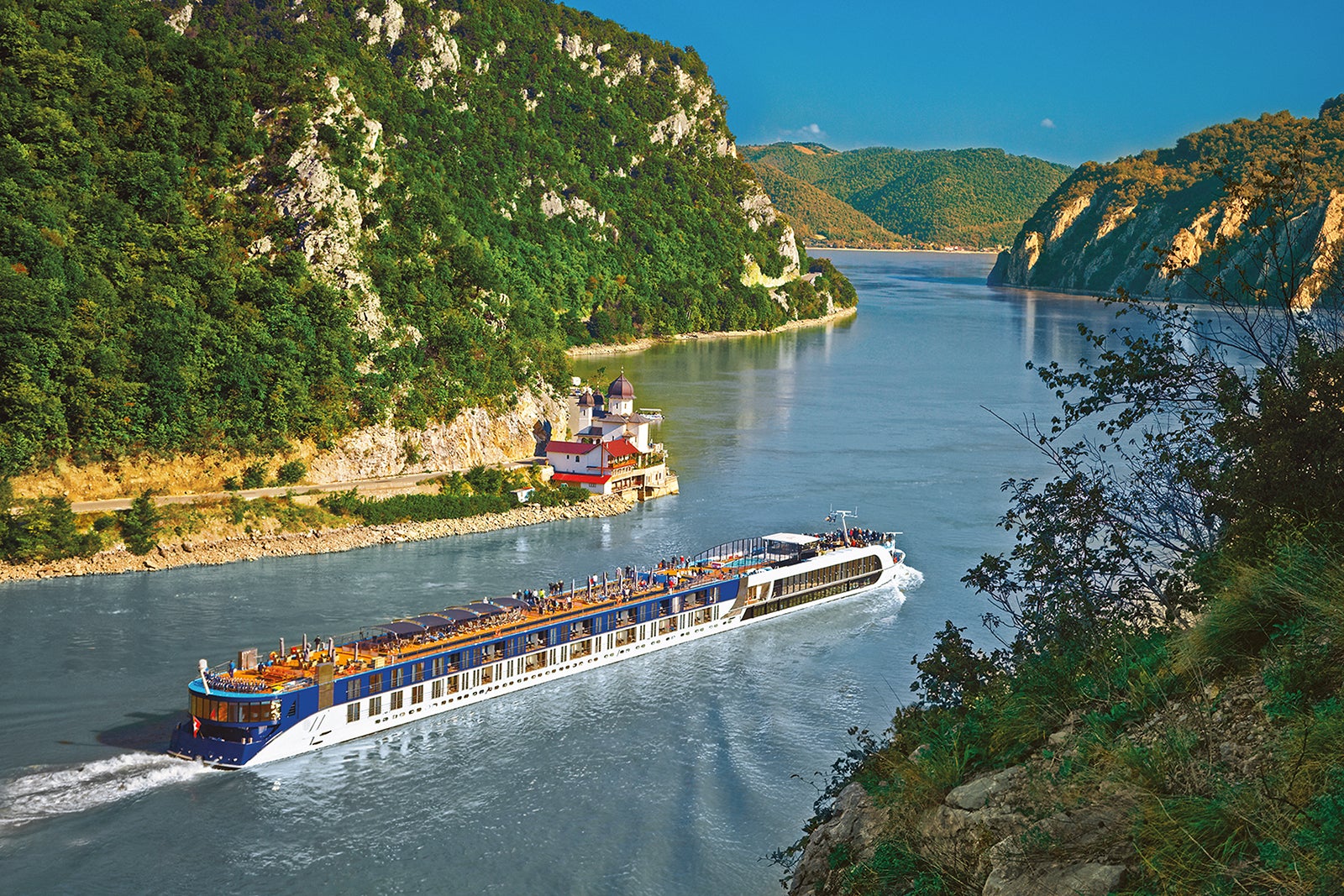 Danube river.  Serbia and Romania border.