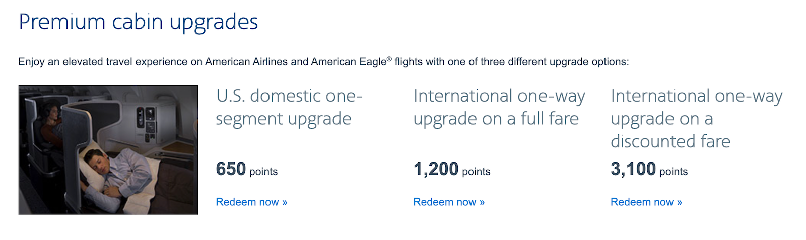 American Airlines Business Extra Upgrade Award