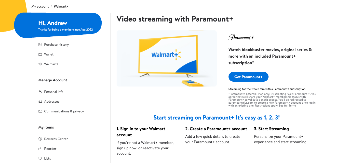 Walmart+ members can get Paramount+ Essential for free, which includes CBS  live