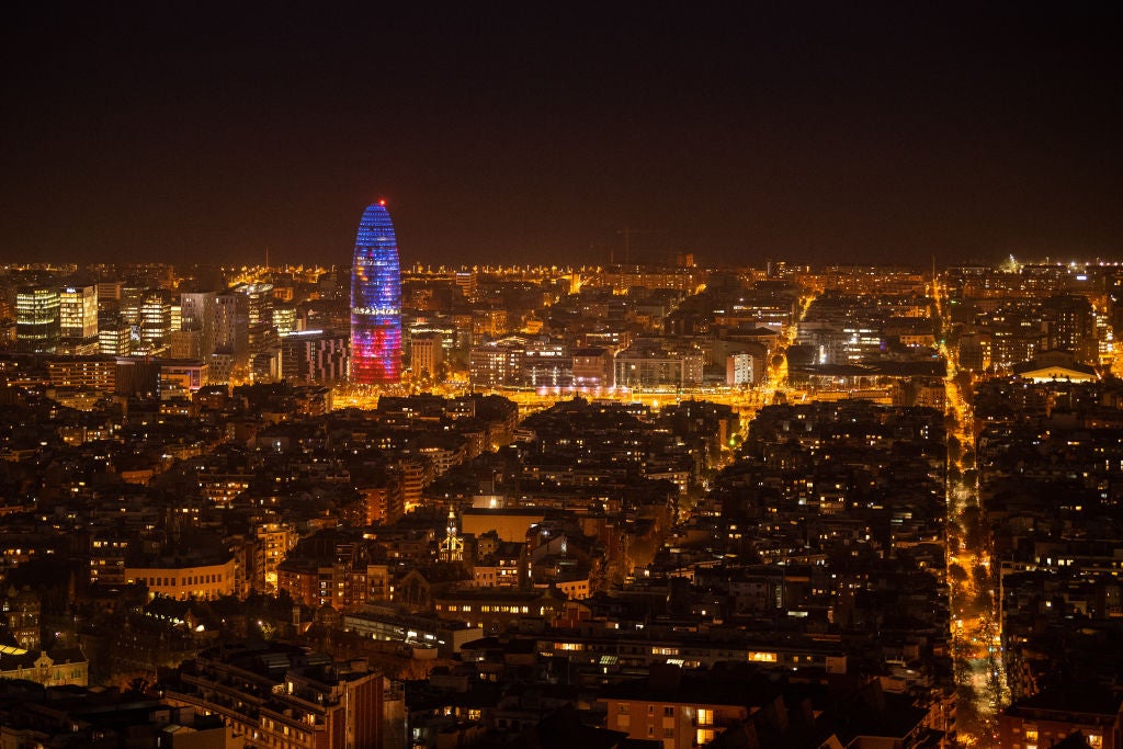 Dusk Over Barcelona Amidst The Coronavirus Pandemic