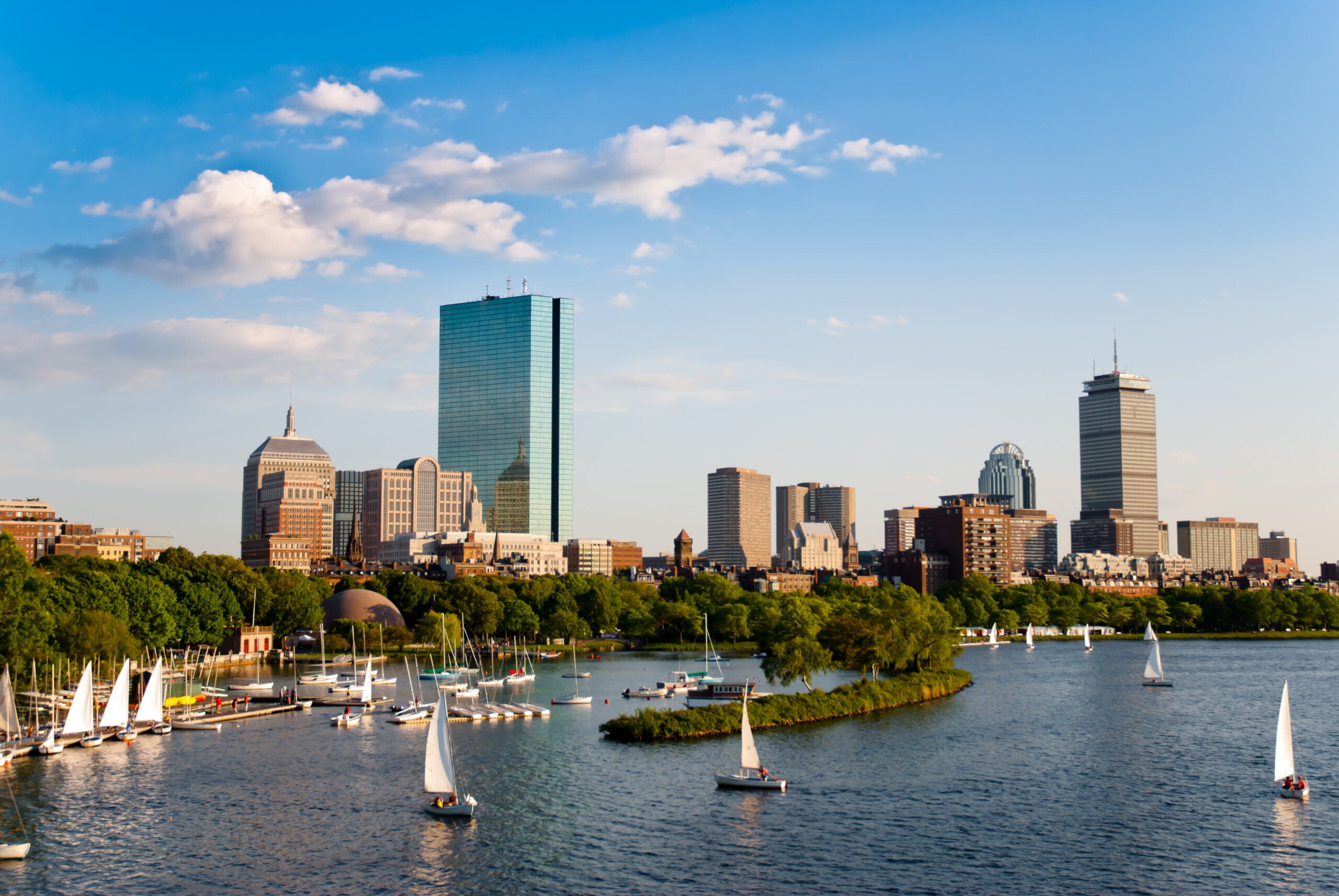 Boston skyline on sunny day