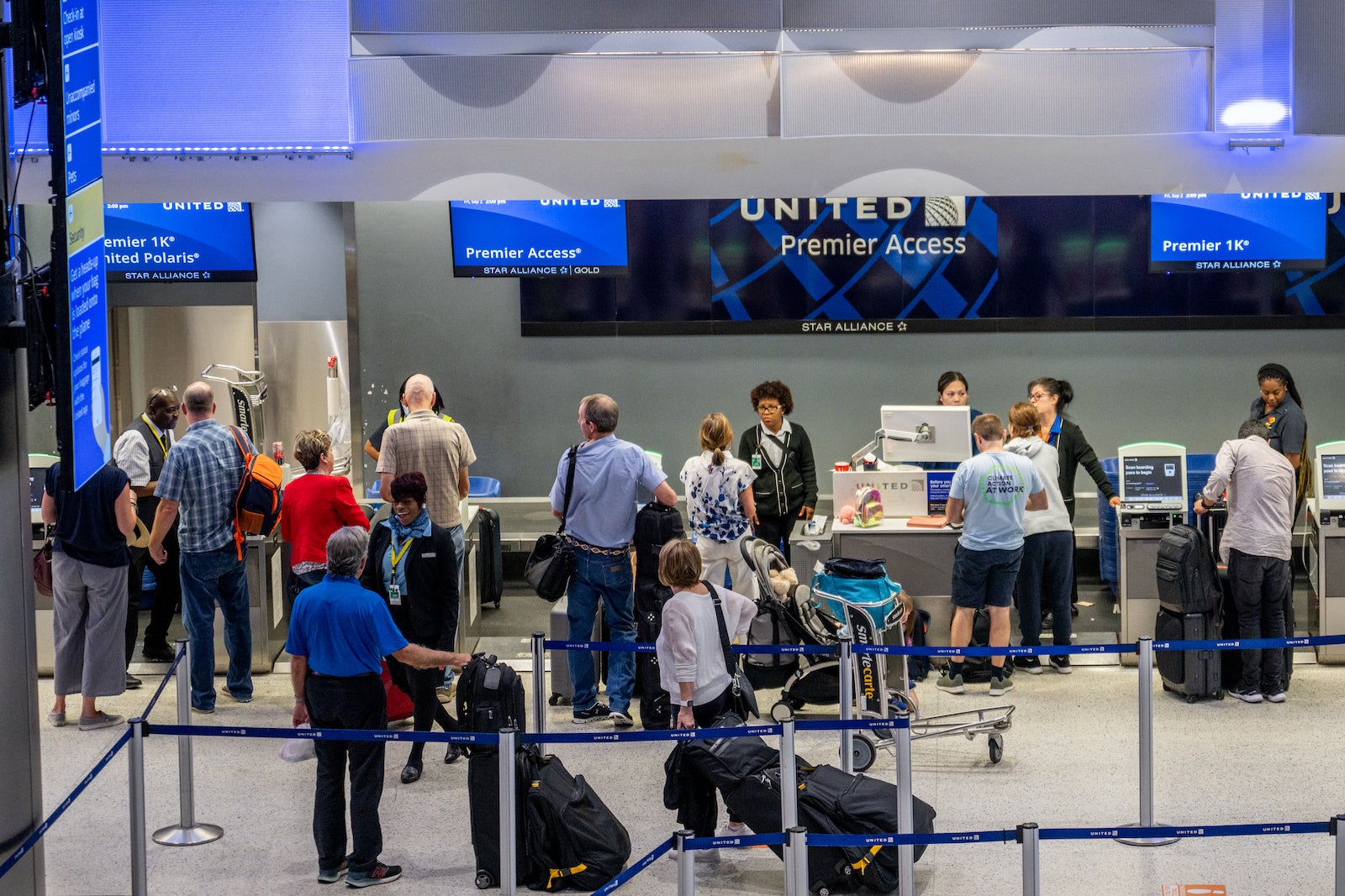 United check-in desk at airport