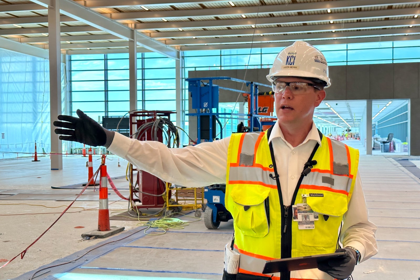 Airport representatives in construction gear