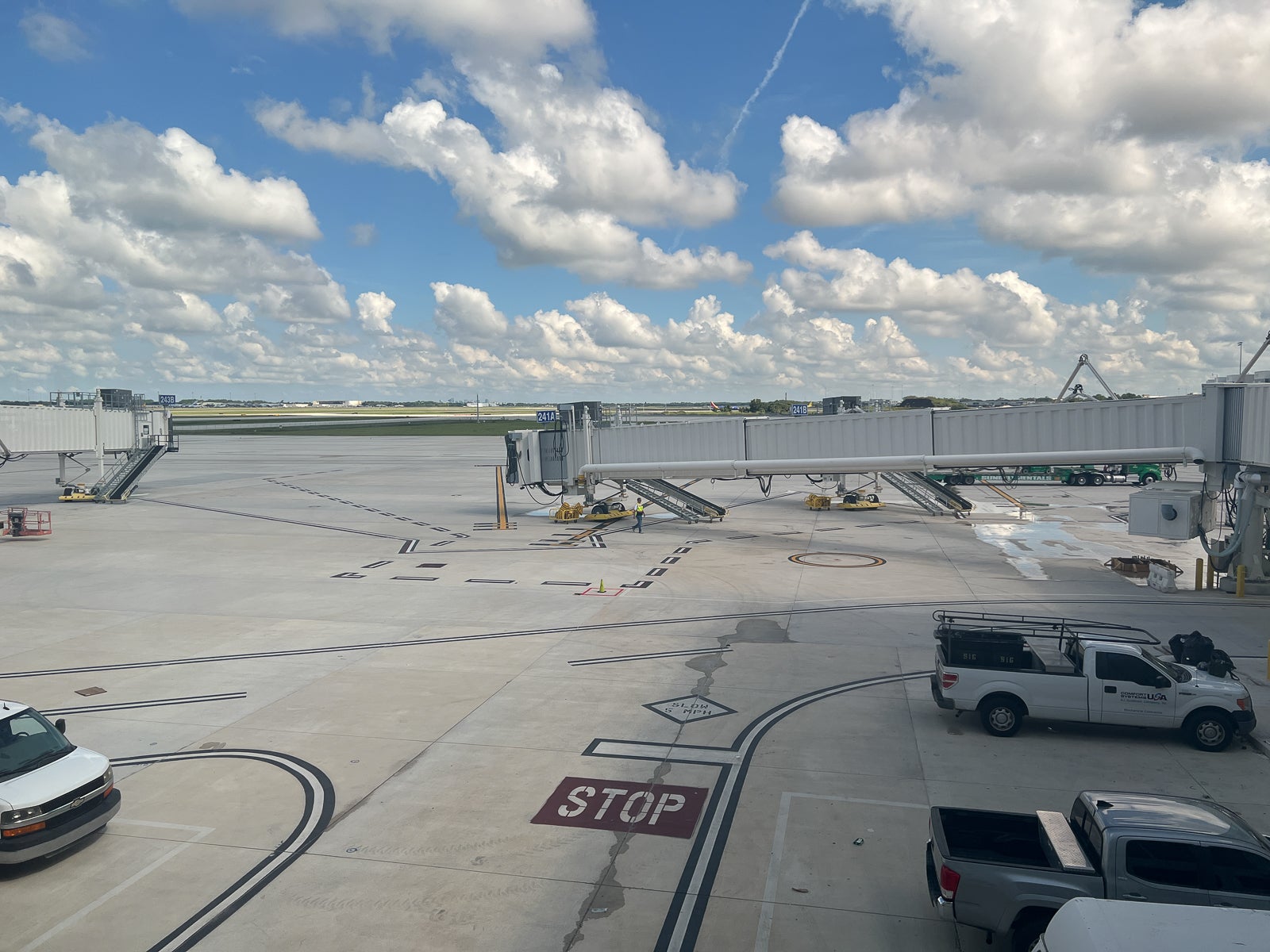 Orlando International Airport (MCO) - View from the bridge between Parking  Garage C and the South Airport APM Complex