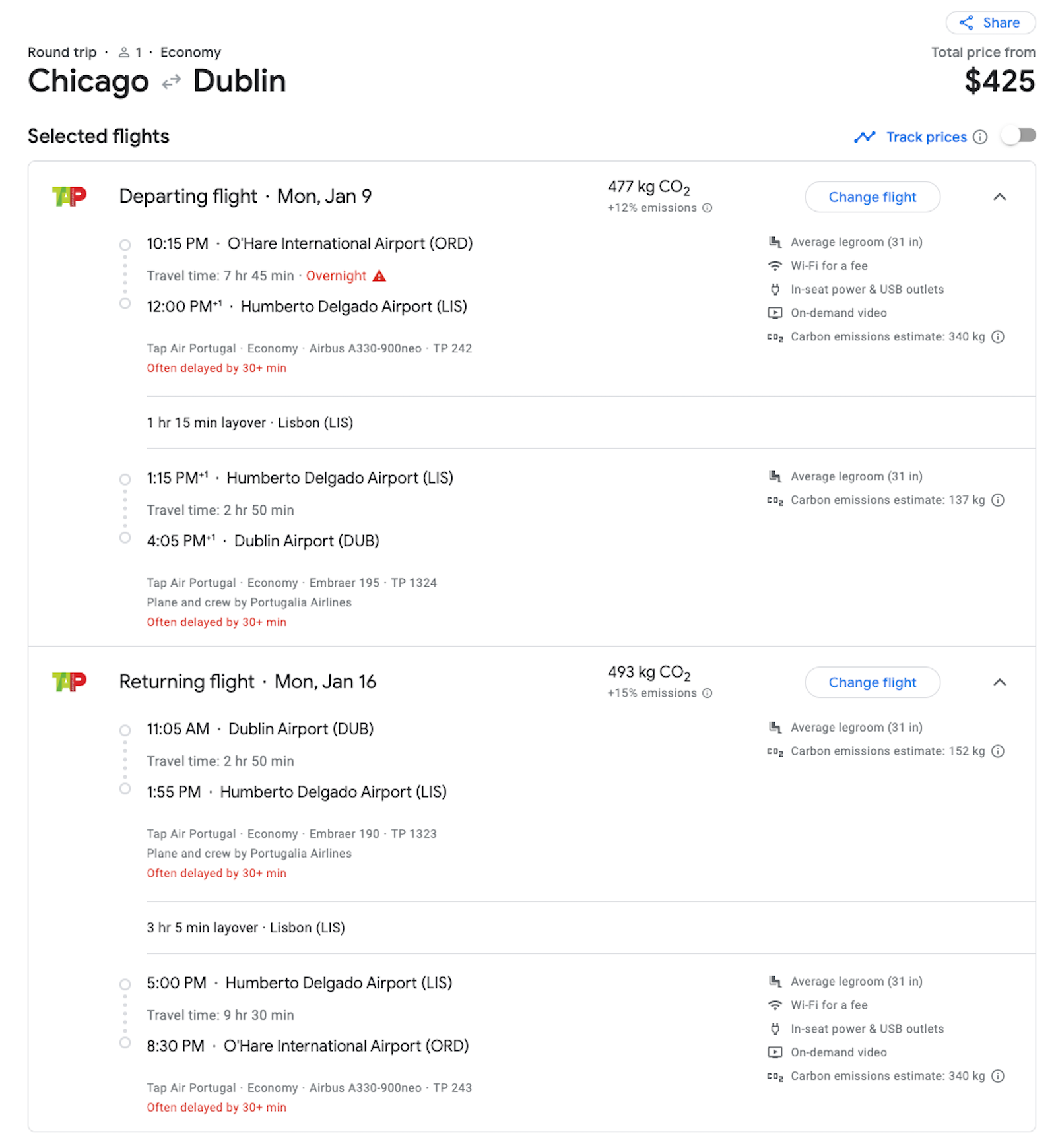 Dublin flight booking