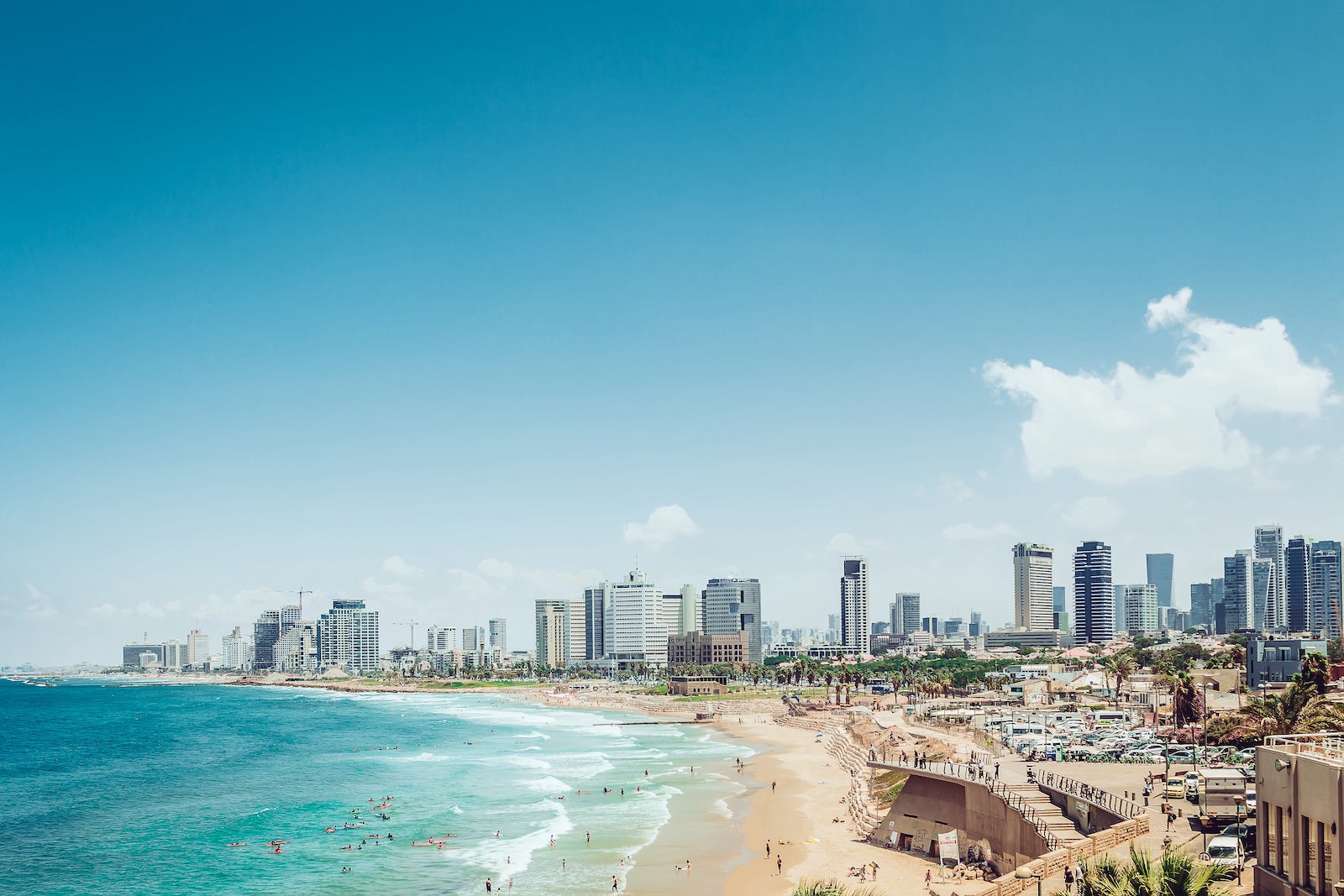 Panoramic view of Tel Aviv and Mediterranean Sea