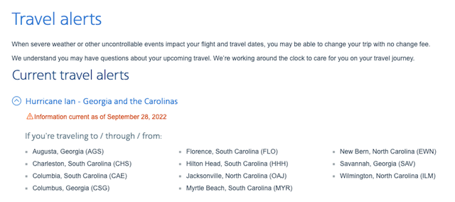 united airlines travel alerts weather