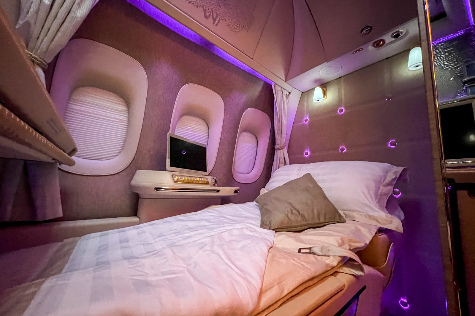 Airbus A380 returns to US skies with its plush first class suites