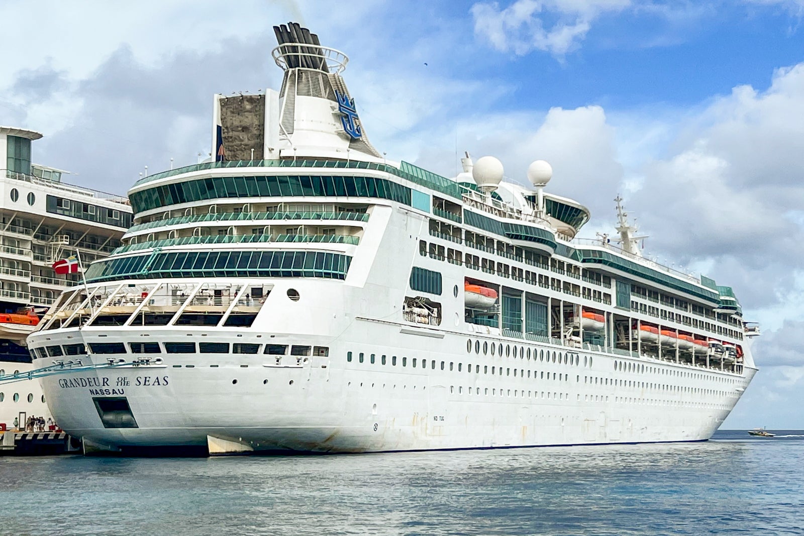 Grandeur of the Seas cruise ship in port