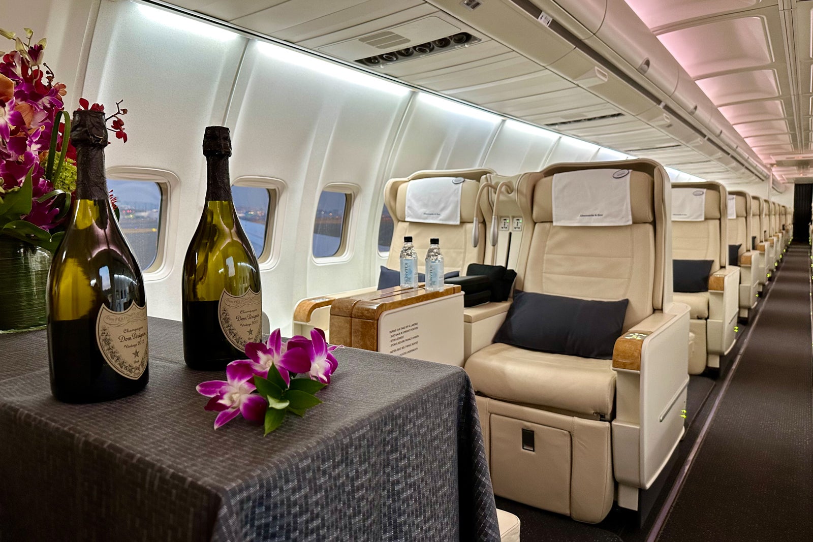 An exclusive look inside the $160,000-a-seat private Boeing 757 charter, with just 48 first-class seats